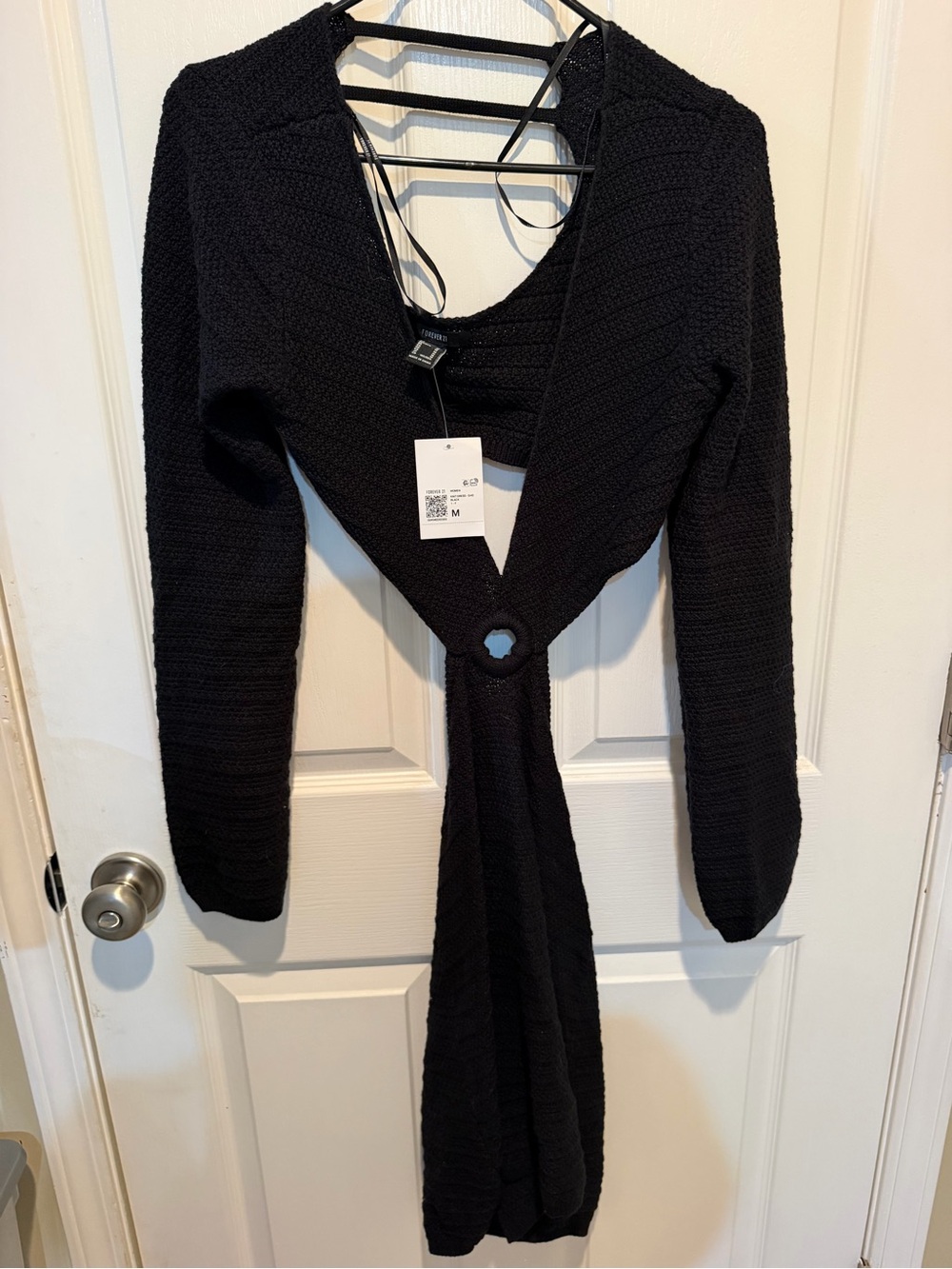 Forever 21 Black Knit Tie-Front Shrug